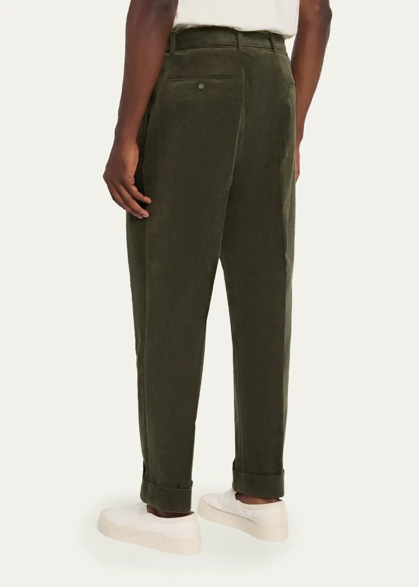 OFFICINE GÉNÉRALE Men's Hugo Corduroy Belted Trousers | Thumbnail 3 OFFICINE GÉNÉRALE Men's Hugo Corduroy Belted Trousers | Thumbnail 3
