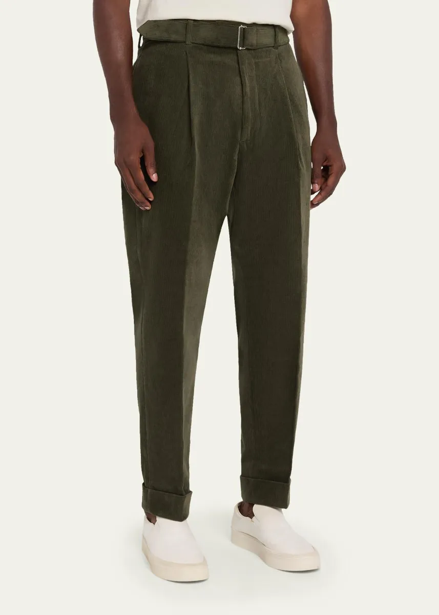 OFFICINE GÉNÉRALE Men's Hugo Corduroy Belted Trousers | Thumbnail 4 OFFICINE GÉNÉRALE Men's Hugo Corduroy Belted Trousers | Thumbnail 4