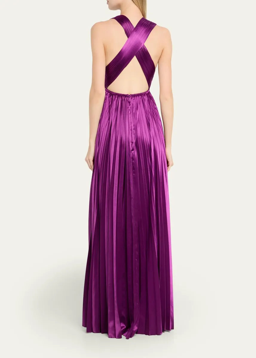 Ulla Johnson Lena Pleated Satin Gown | Thumbnail 3 Ulla Johnson Lena Pleated Satin Gown | Thumbnail 3
