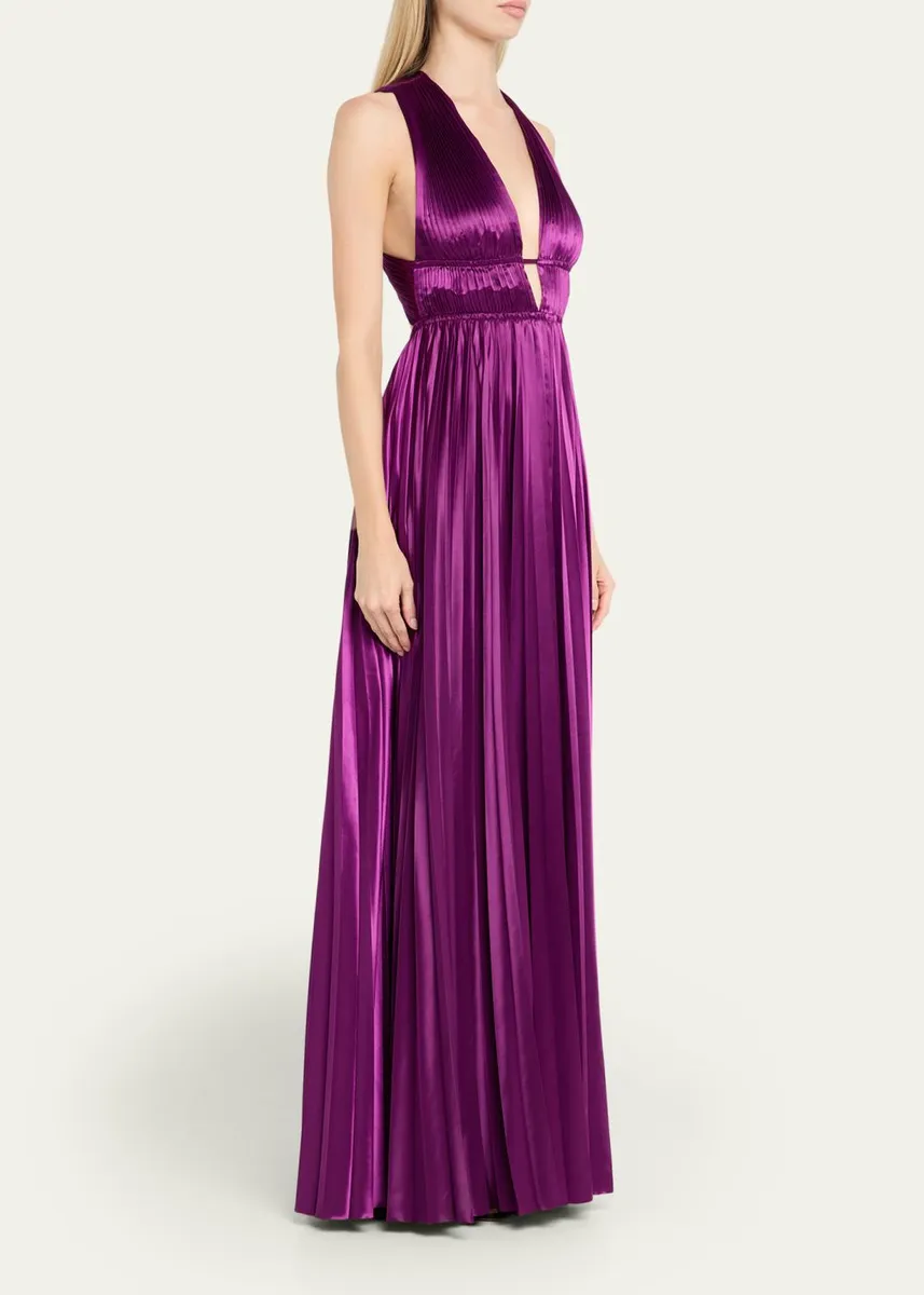 Ulla Johnson Lena Pleated Satin Gown | Thumbnail 4 Ulla Johnson Lena Pleated Satin Gown | Thumbnail 4