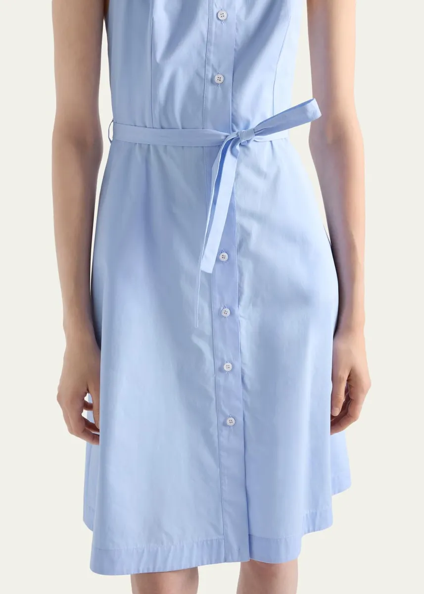 Prada Embellished-Collar Belted Cotton Halter Shirtdress | Thumbnail 4 Prada Embellished-Collar Belted Cotton Halter Shirtdress | Thumbnail 4