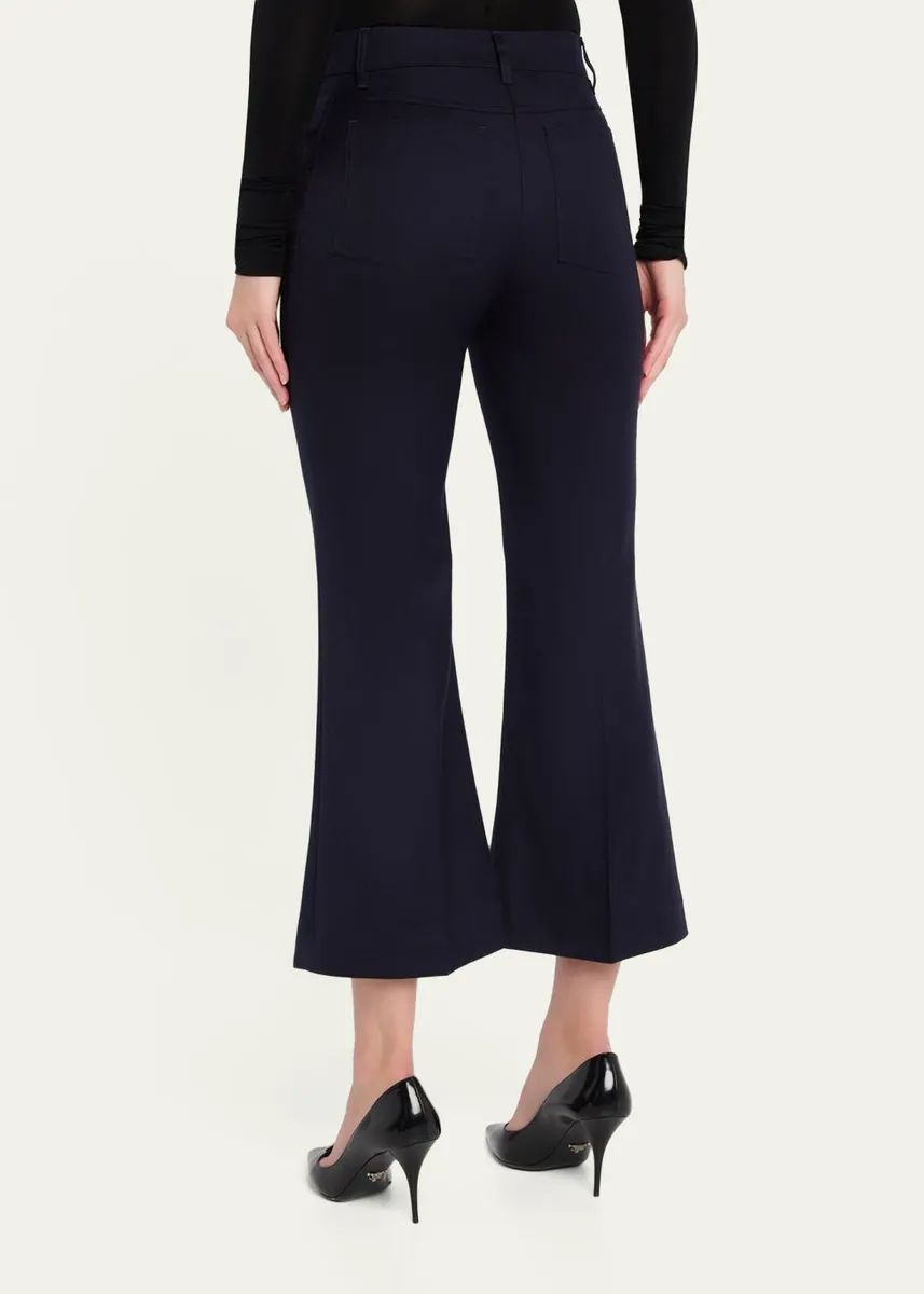 Stella McCartney Mid-Rise Wool Kickflare Crop Pants | Thumbnail 3