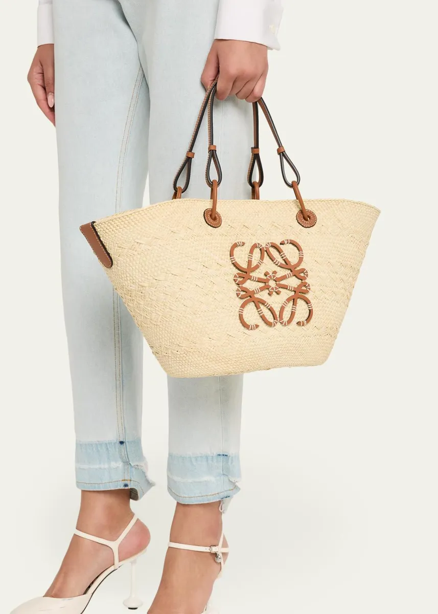 Loewe Anagram Woven Palm Leaf Basket Tote Bag | Thumbnail 2 Loewe Anagram Woven Palm Leaf Basket Tote Bag | Thumbnail 2