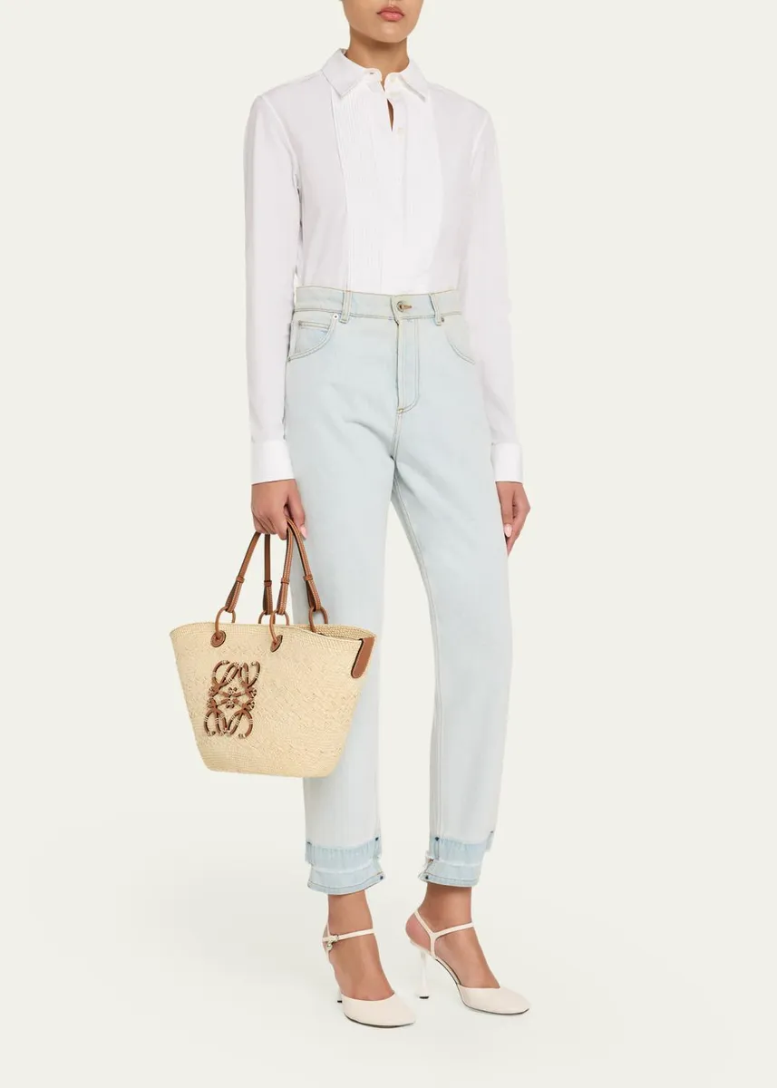 Loewe Anagram Woven Palm Leaf Basket Tote Bag | Thumbnail 5 Loewe Anagram Woven Palm Leaf Basket Tote Bag | Thumbnail 5