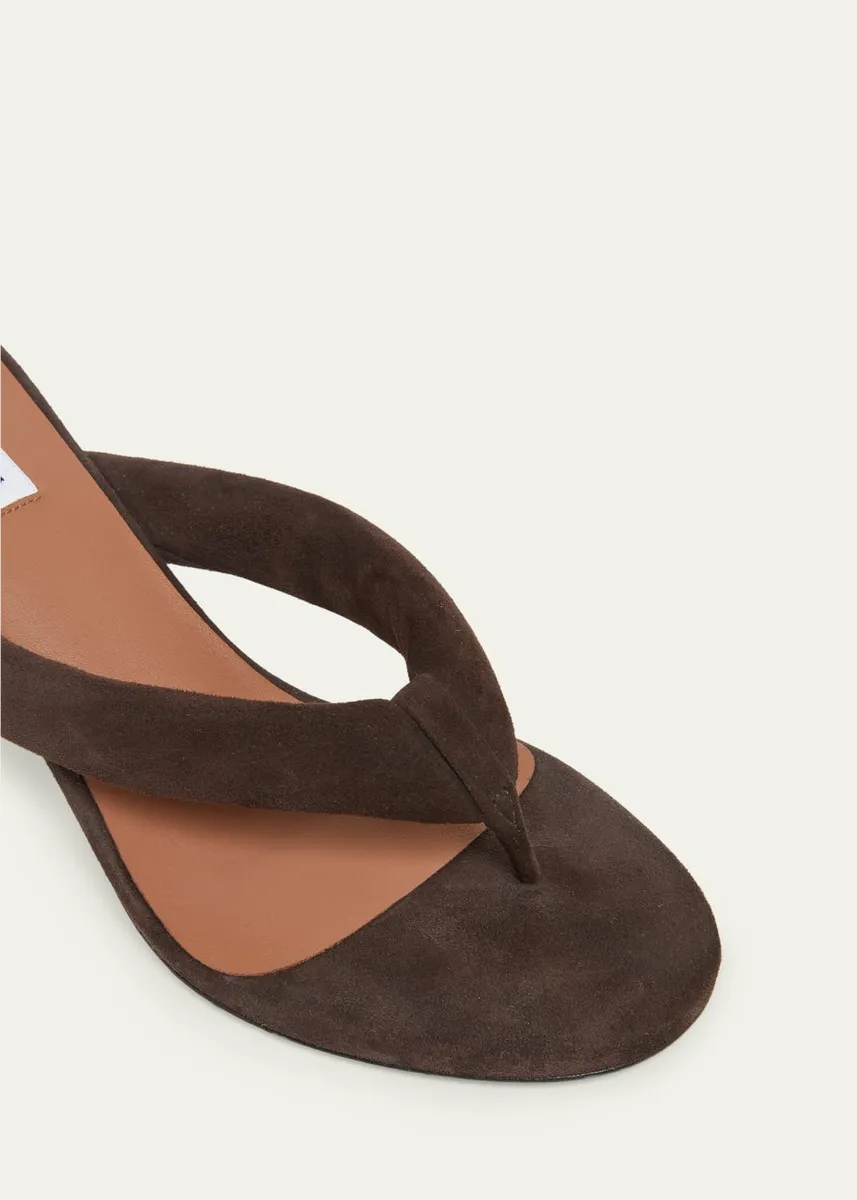 ALAÏA 55mm Padded Suede Thong Sandals | Thumbnail 3