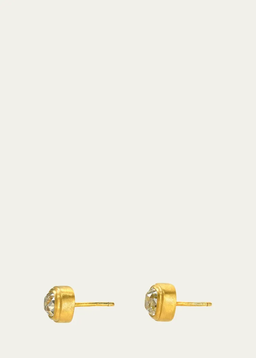 DARIUS 18K Antique Old-Mine Diamond Ziggurat Stud Earrings | Thumbnail 2 DARIUS 18K Antique Old-Mine Diamond Ziggurat Stud Earrings | Thumbnail 2