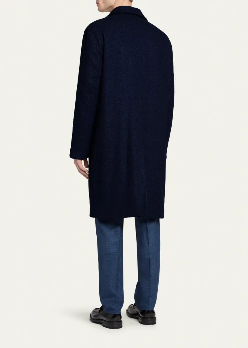 Kiton Men's Cashmere Long Car Coat | Thumbnail 3
