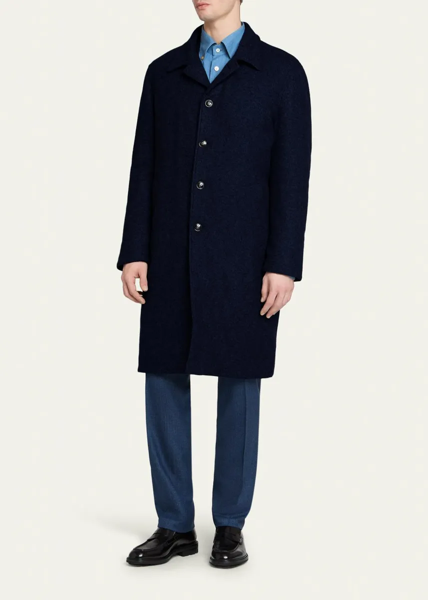 Kiton Men's Cashmere Long Car Coat | Thumbnail 4