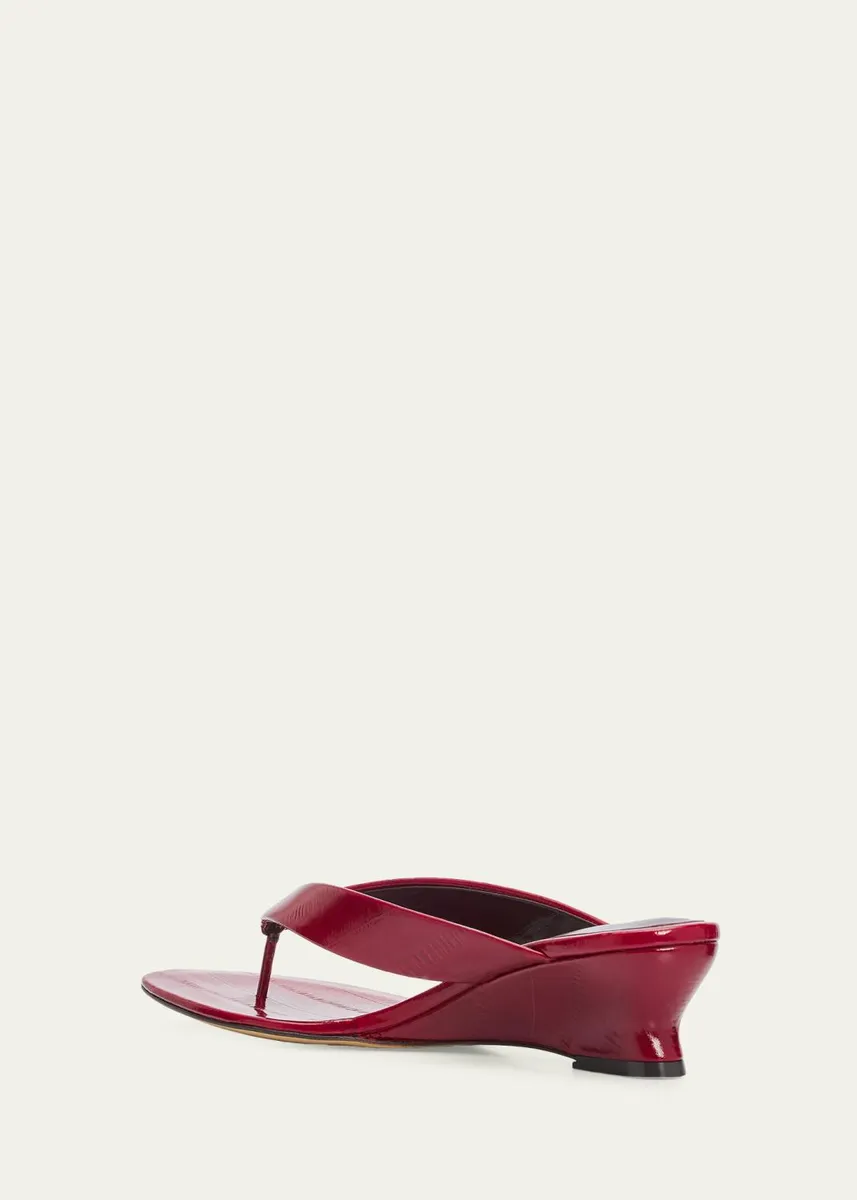 Le Monde Béryl 50mm Eel-Embossed Leather Micro Wedge Thong Sandals | Thumbnail 4