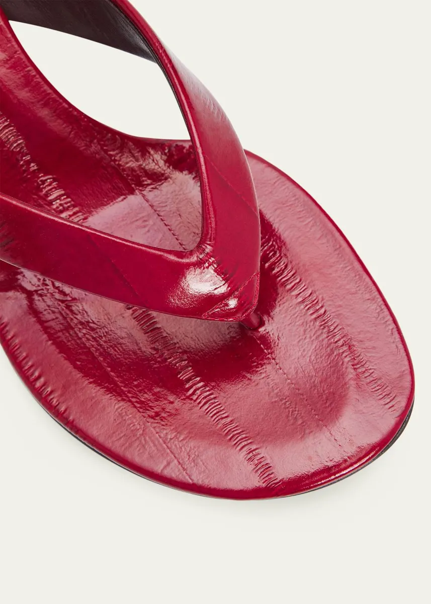 Le Monde Béryl 50mm Eel-Embossed Leather Micro Wedge Thong Sandals | Thumbnail 5