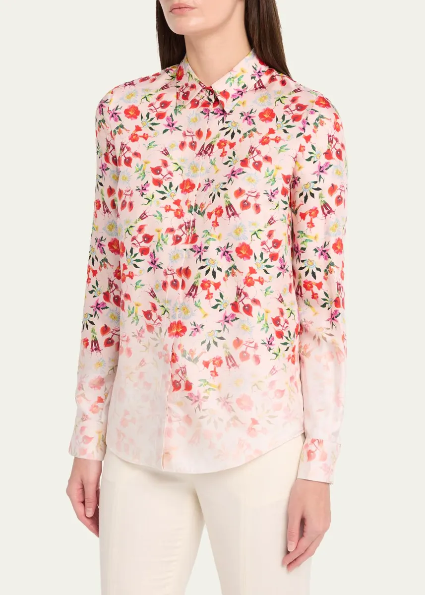 Gabriela Hearst Henri Ombre Floral Silk Button-Down Blouse | Thumbnail 4 Gabriela Hearst Henri Ombre Floral Silk Button-Down Blouse | Thumbnail 4