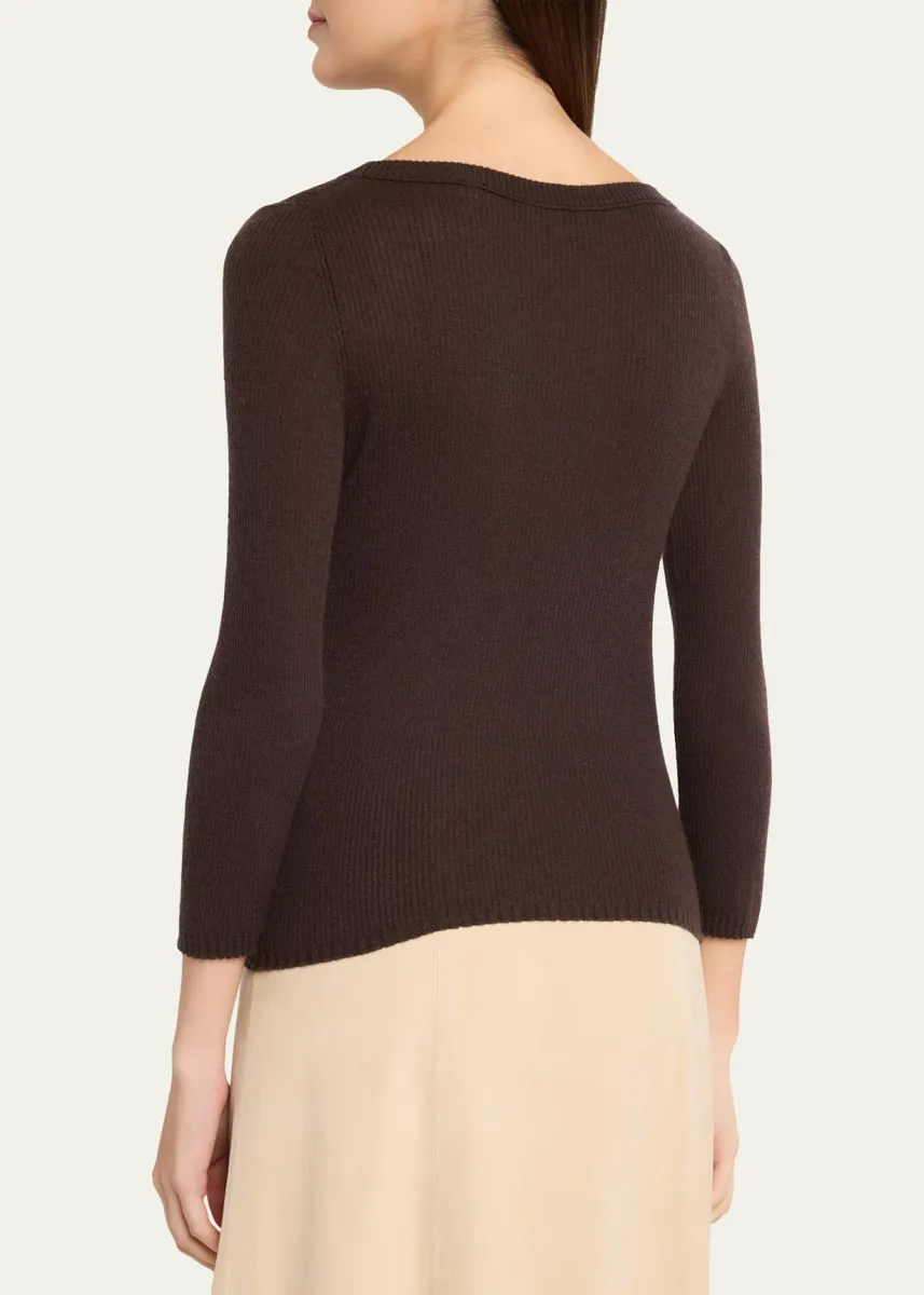 Vince Boat-Neck Cashmere-Silk Top | Thumbnail 3