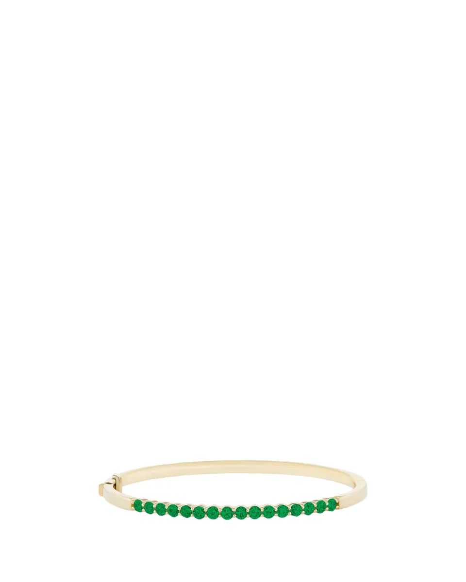 Melissa Kaye 18K Yellow Gold Honey Cuff Bracelet with Emeralds | Thumbnail 2