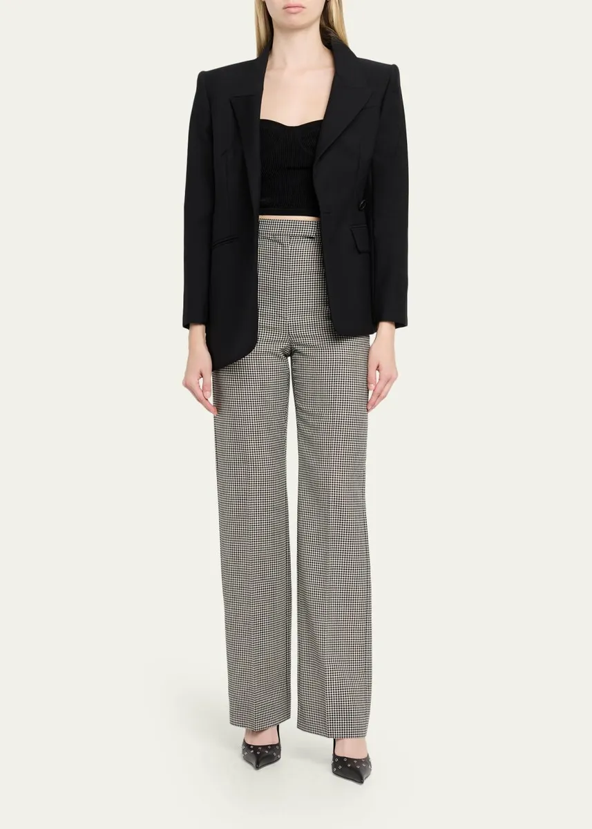 Alexander McQueen Gingham Check Straight-Leg Trousers | Thumbnail 2