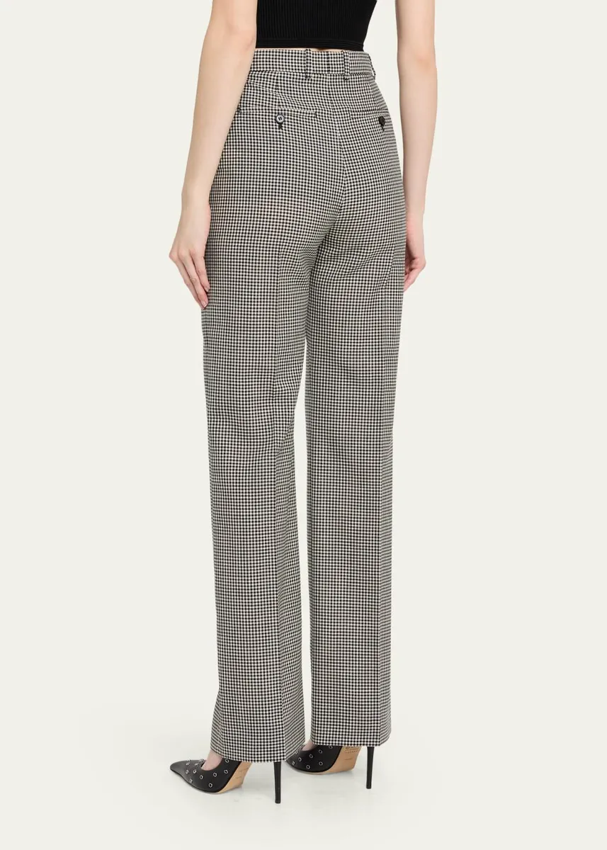 Alexander McQueen Gingham Check Straight-Leg Trousers | Thumbnail 3