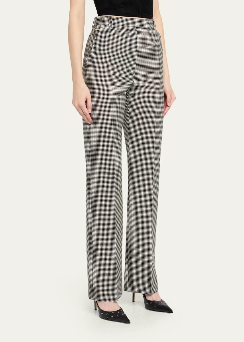 Alexander McQueen Gingham Check Straight-Leg Trousers | Thumbnail 4