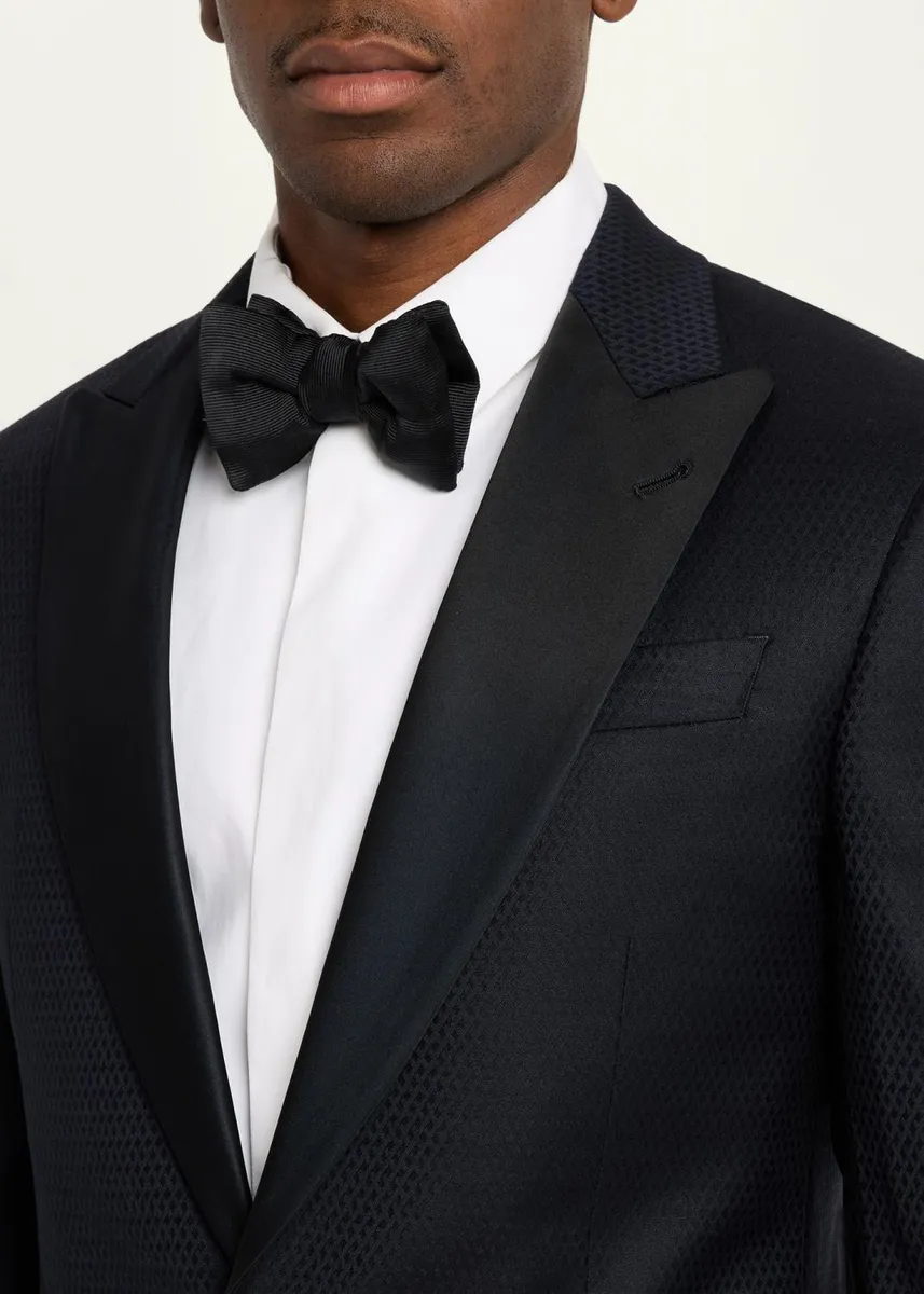 Giorgio Armani Men's Soft Jacquard Satin-Trim Single-Breasted Blazer | Thumbnail 5 Giorgio Armani Men's Soft Jacquard Satin-Trim Single-Breasted Blazer | Thumbnail 5