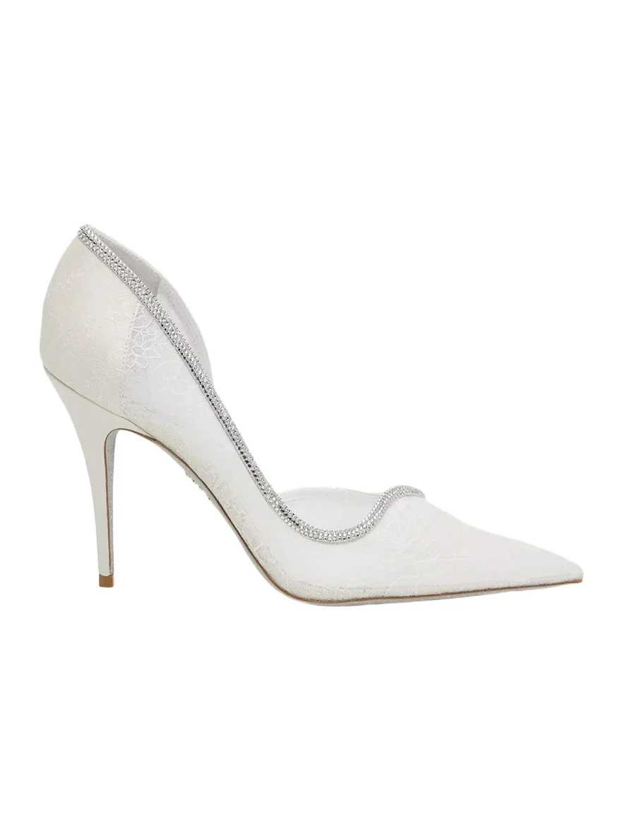 René Caovilla 100mm Embellished Floral Lace d'Orsay Pumps