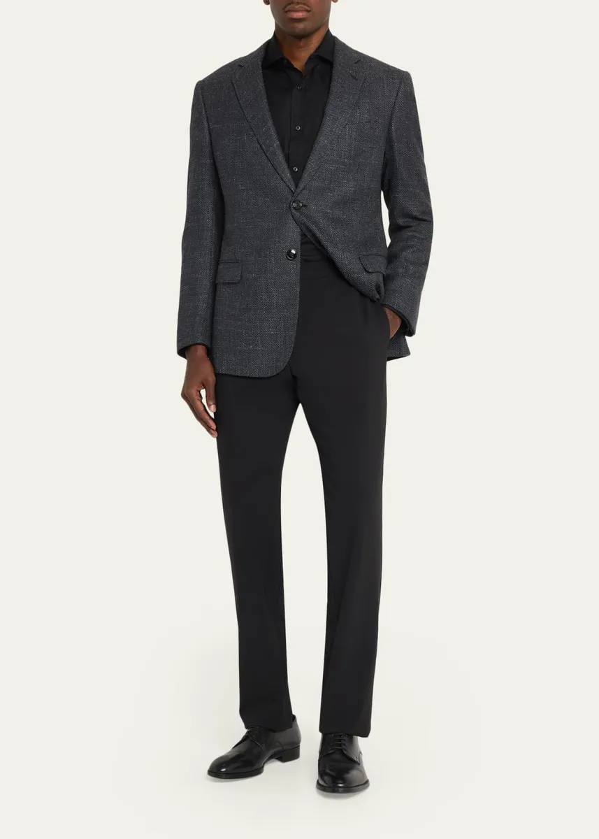 Giorgio Armani Men's Wool Blend Melange Two-Button Sport Coat | Thumbnail 2 Giorgio Armani Men's Wool Blend Melange Two-Button Sport Coat | Thumbnail 2