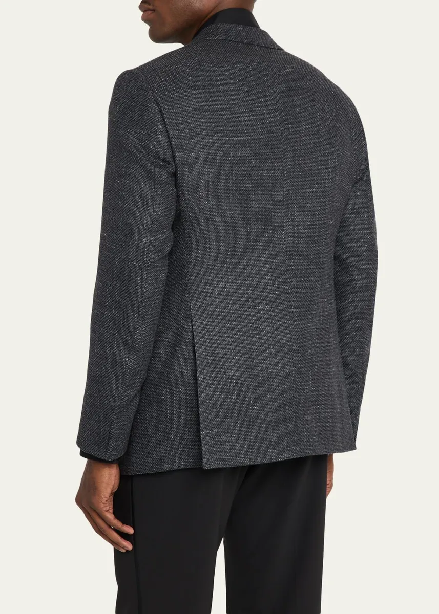 Giorgio Armani Men's Wool Blend Melange Two-Button Sport Coat | Thumbnail 3 Giorgio Armani Men's Wool Blend Melange Two-Button Sport Coat | Thumbnail 3