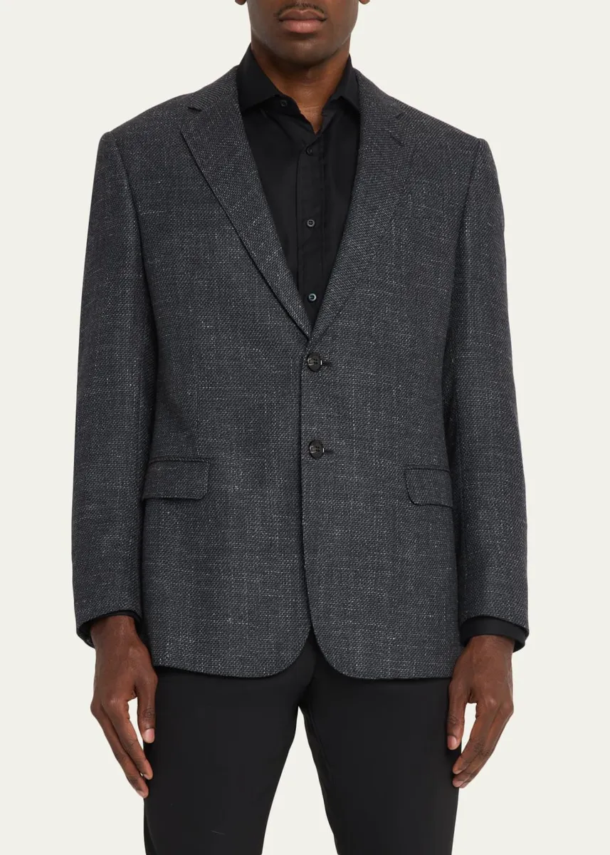 Giorgio Armani Men's Wool Blend Melange Two-Button Sport Coat | Thumbnail 4 Giorgio Armani Men's Wool Blend Melange Two-Button Sport Coat | Thumbnail 4