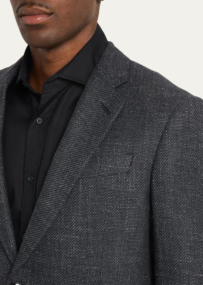 Giorgio Armani Men's Wool Blend Melange Two-Button Sport Coat | Thumbnail 5 Giorgio Armani Men's Wool Blend Melange Two-Button Sport Coat | Thumbnail 5