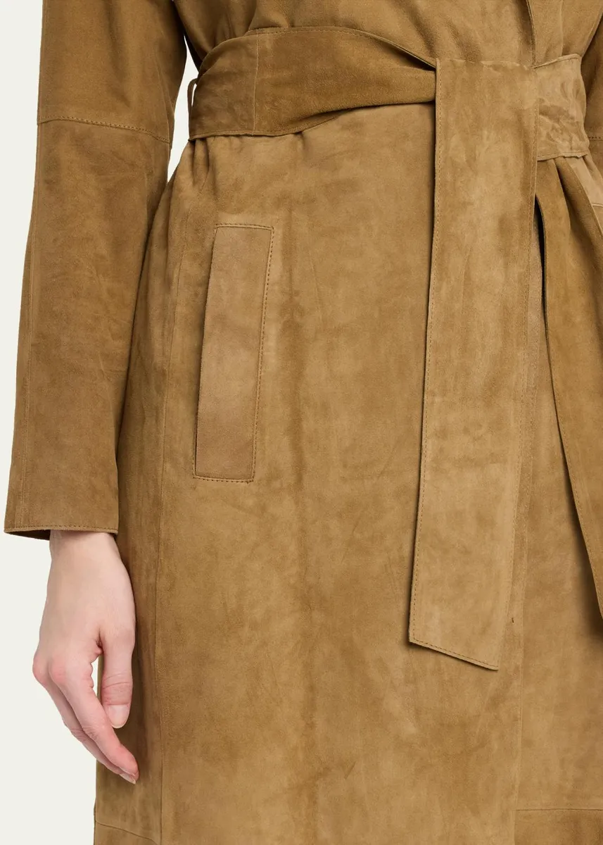 ARMA Yava Wrap-Front Lambskin Suede Coat | Thumbnail 5 ARMA Yava Wrap-Front Lambskin Suede Coat | Thumbnail 5