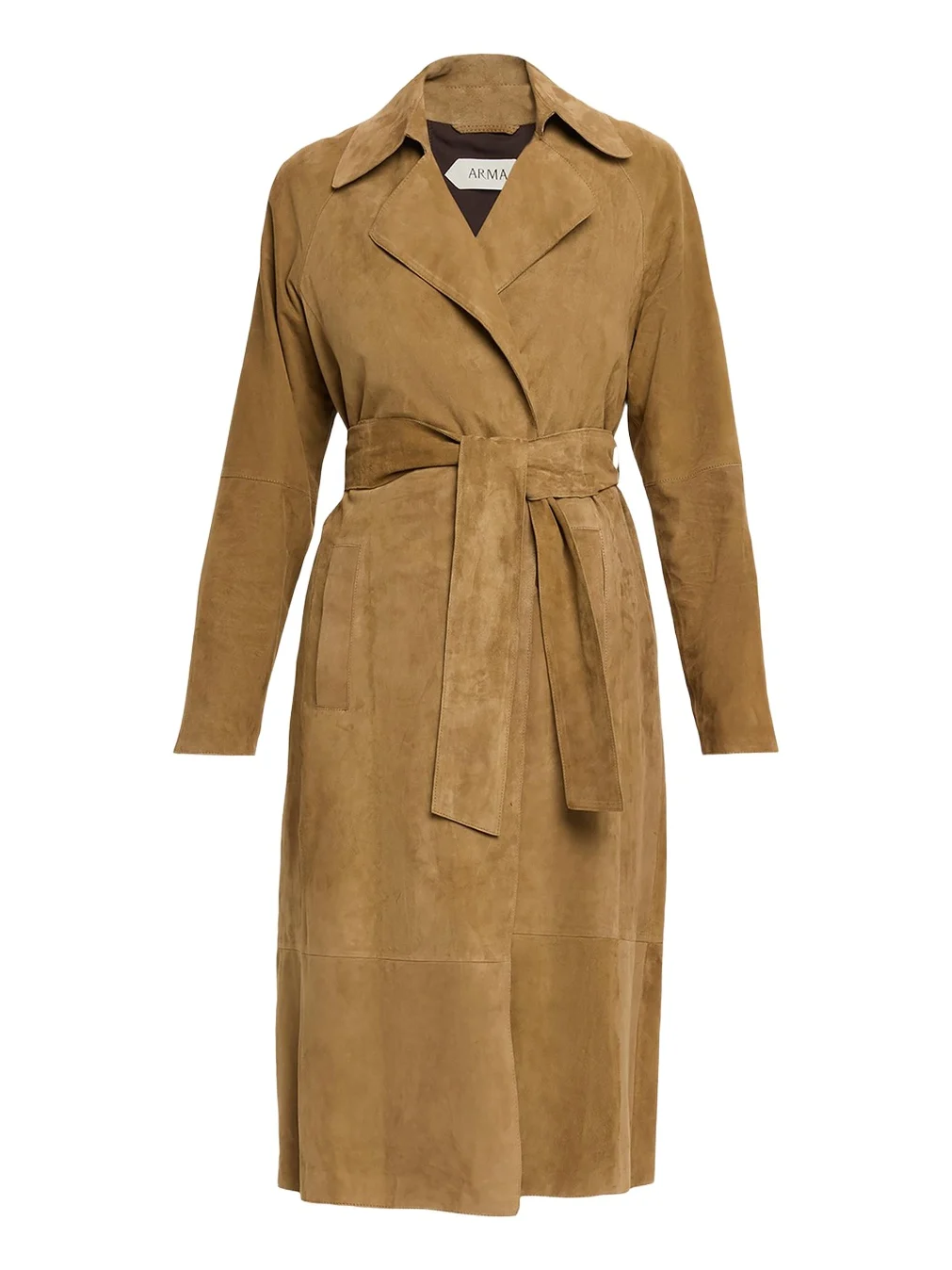 ARMA Yava Wrap-Front Lambskin Suede Coat