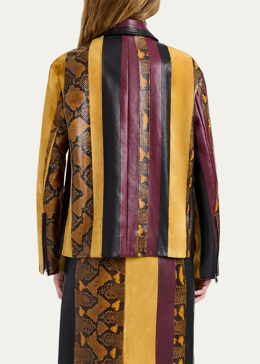 Proenza Schouler Sirine Striped Leather Jacket | Thumbnail 3 Proenza Schouler Sirine Striped Leather Jacket | Thumbnail 3