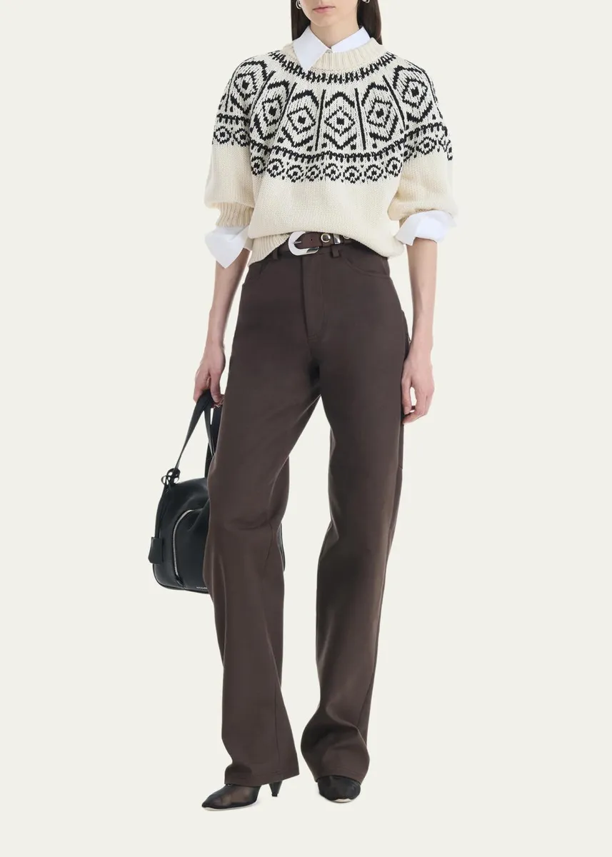 Altuzarra Howard Fair Isle Short Puff-Sleeve Sweater | Thumbnail 2 Altuzarra Howard Fair Isle Short Puff-Sleeve Sweater | Thumbnail 2