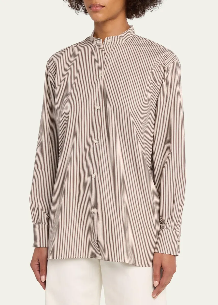 OFFICINE GÉNÉRALE Auria Striped Cotton Shirt | Thumbnail 4