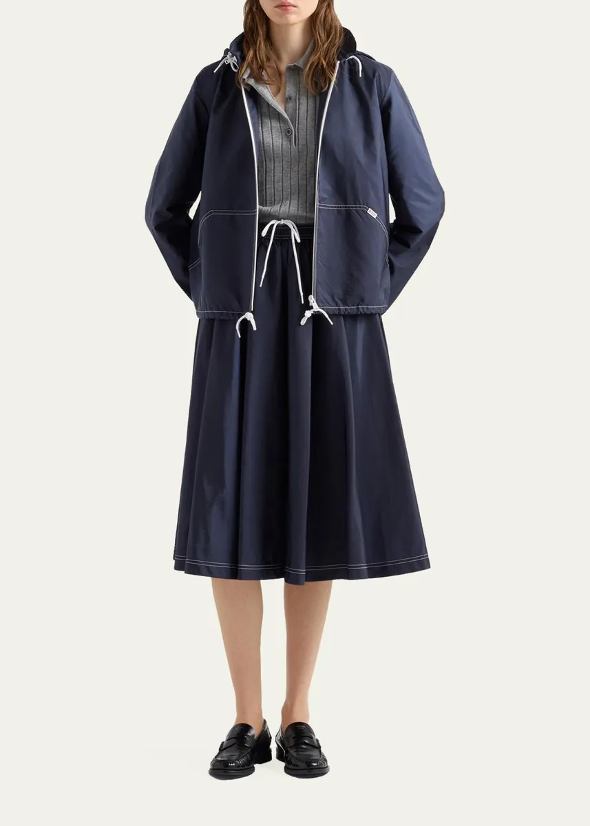 Prada Re-Nylon Full Midi Skirt | Thumbnail 2 Prada Re-Nylon Full Midi Skirt | Thumbnail 2