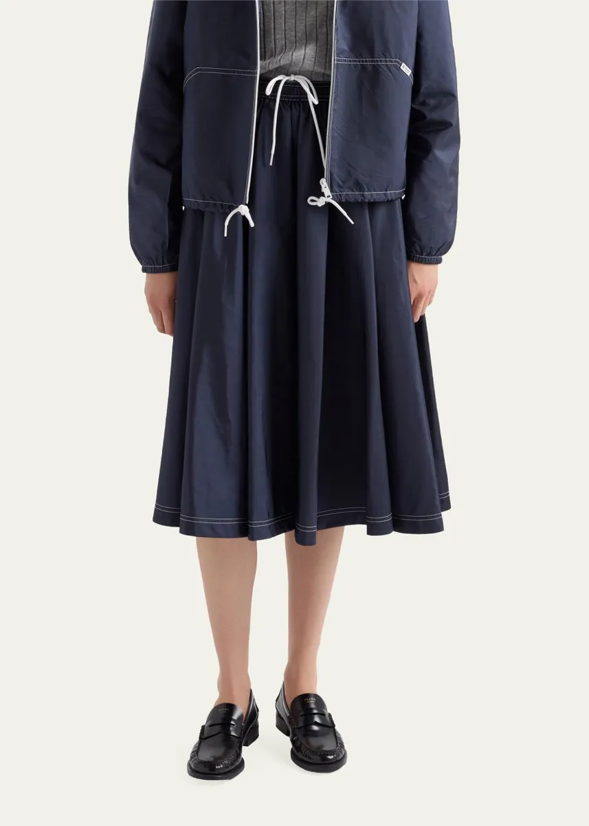 Prada Re-Nylon Full Midi Skirt | Thumbnail 4 Prada Re-Nylon Full Midi Skirt | Thumbnail 4