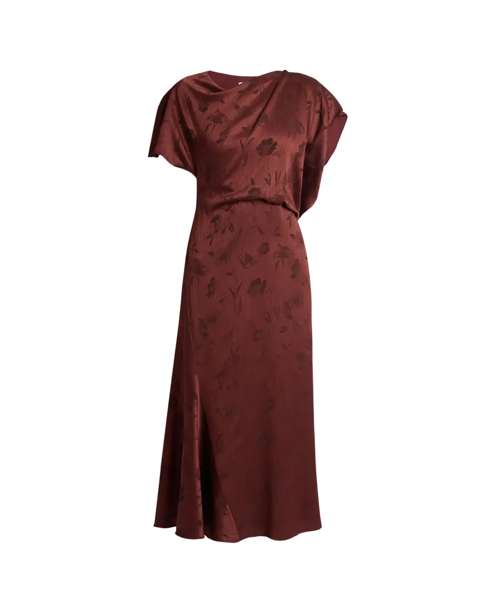 Erdem Floral Creponne Jacquard Short-Sleeve Midi Dress | Thumbnail 2 Erdem Floral Creponne Jacquard Short-Sleeve Midi Dress | Thumbnail 2