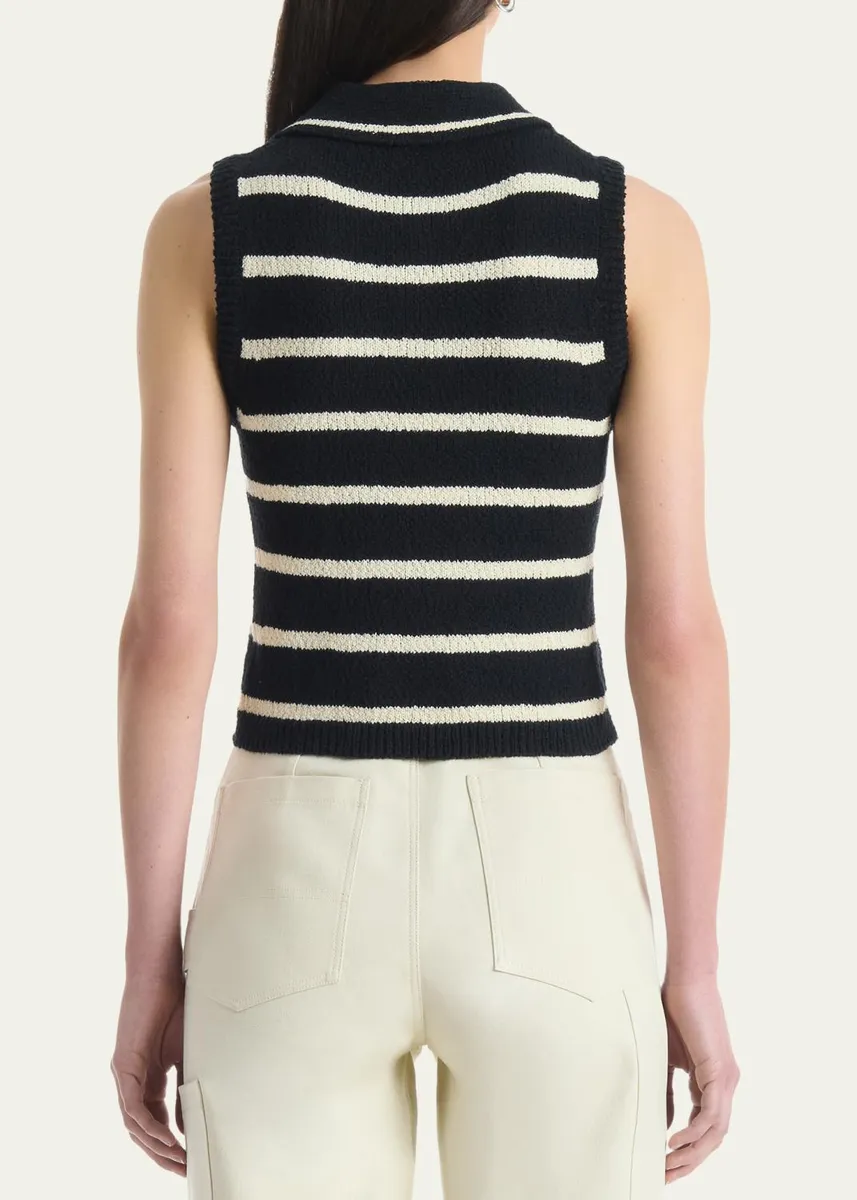 Altuzarra Elmer Striped Knit Sleeveless Polo Top | Thumbnail 3 Altuzarra Elmer Striped Knit Sleeveless Polo Top | Thumbnail 3