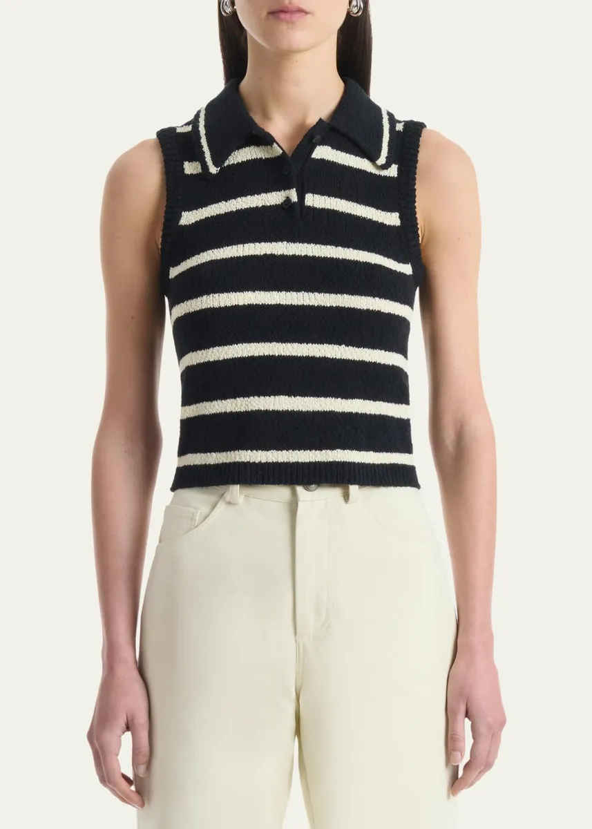 Altuzarra Elmer Striped Knit Sleeveless Polo Top | Thumbnail 4 Altuzarra Elmer Striped Knit Sleeveless Polo Top | Thumbnail 4