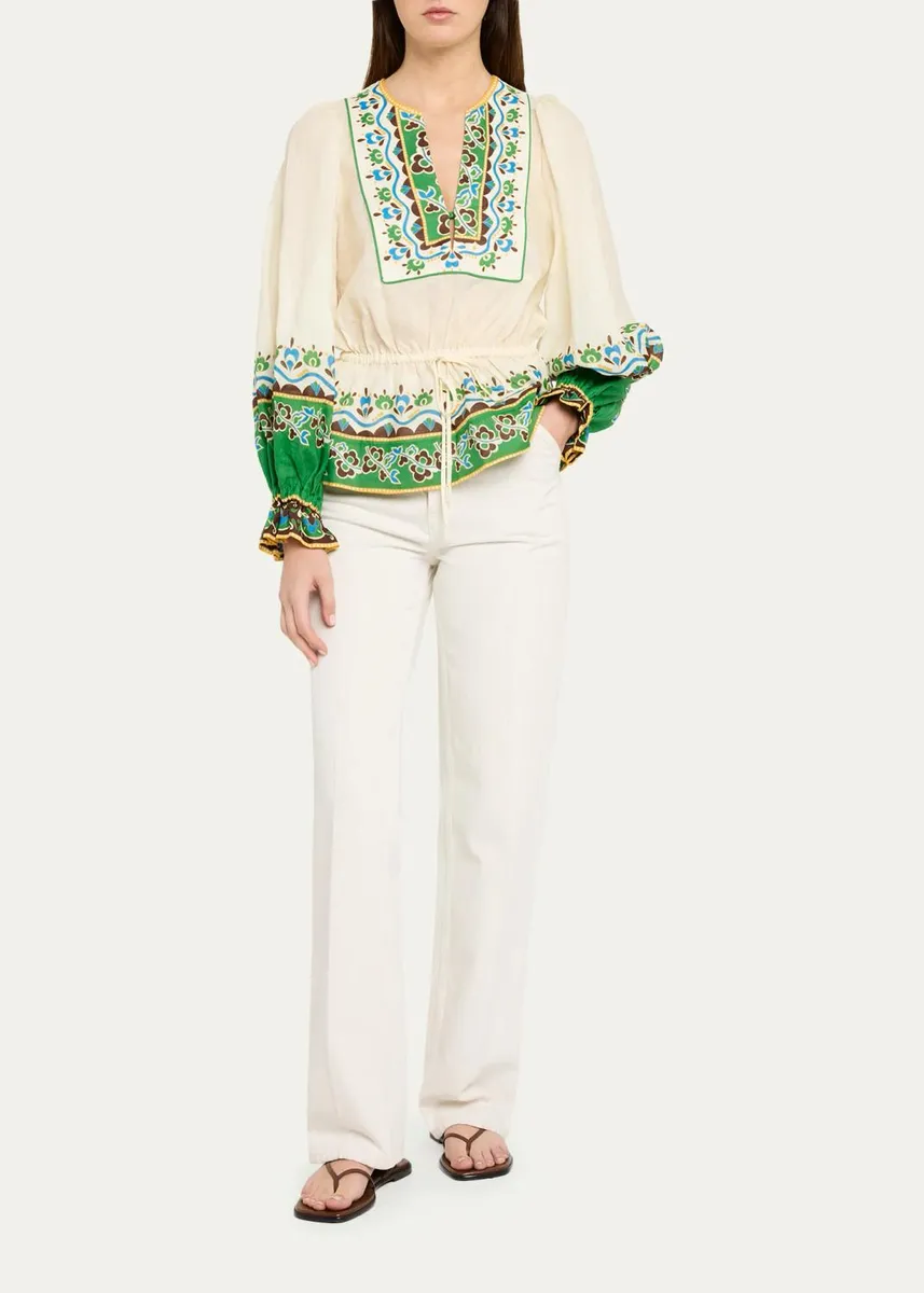 ALÉMAIS Bridgette Floral Peasant Blouse | Thumbnail 2