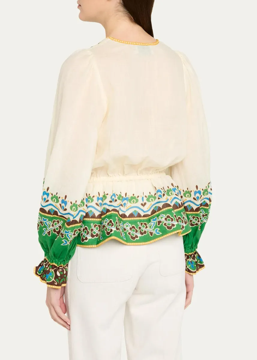 ALÉMAIS Bridgette Floral Peasant Blouse | Thumbnail 3