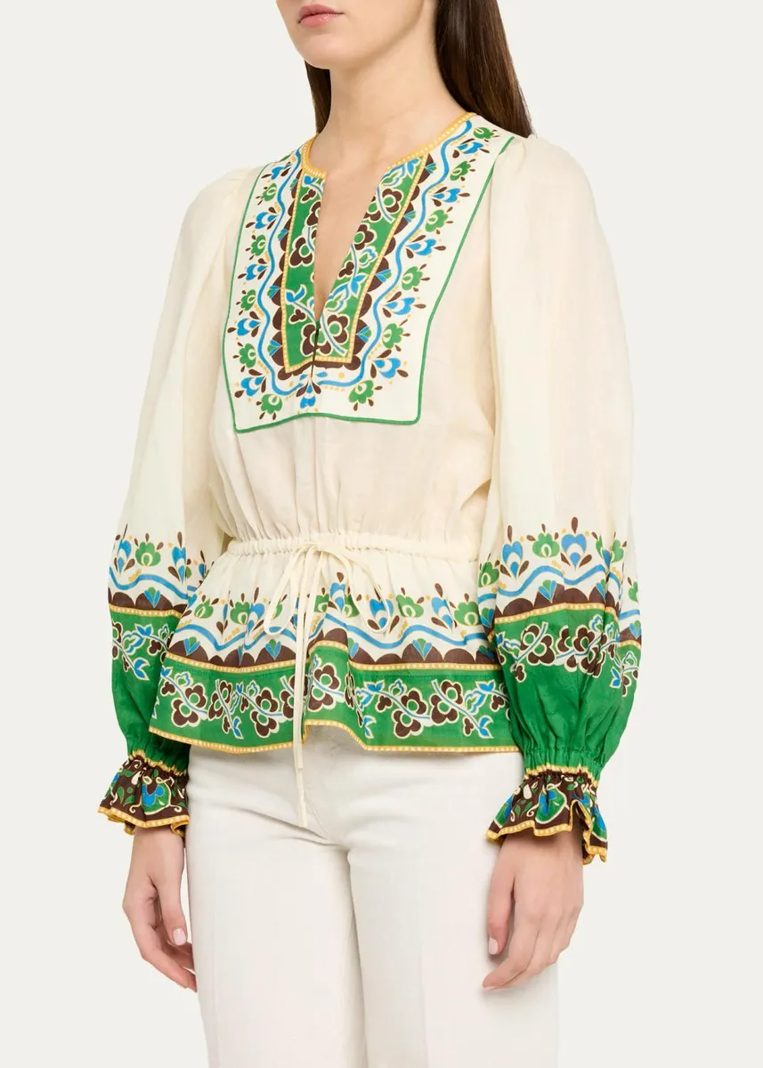 ALÉMAIS Bridgette Floral Peasant Blouse | Thumbnail 4