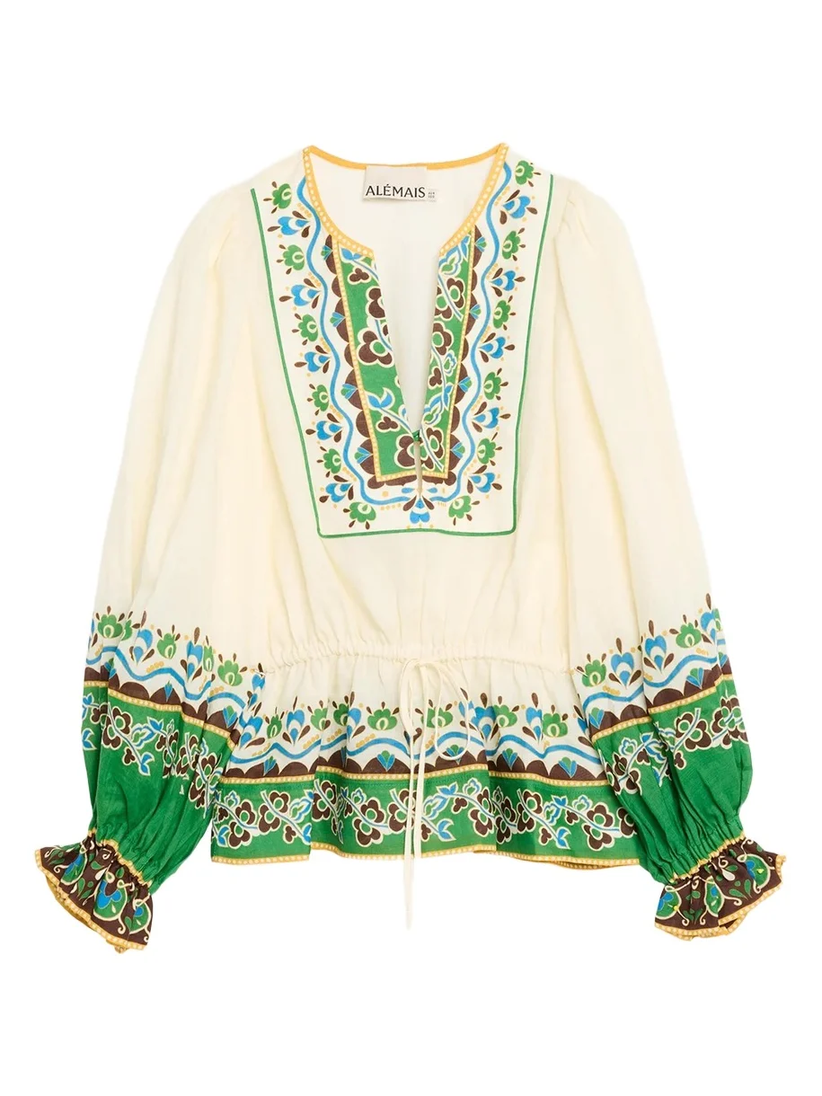 Bridgette Floral Peasant Blouse