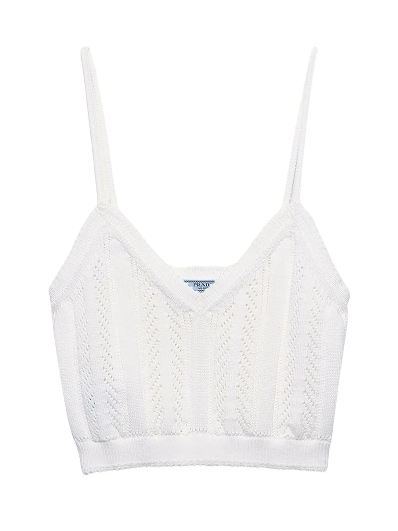 Prada Crop Cotton Tank Top