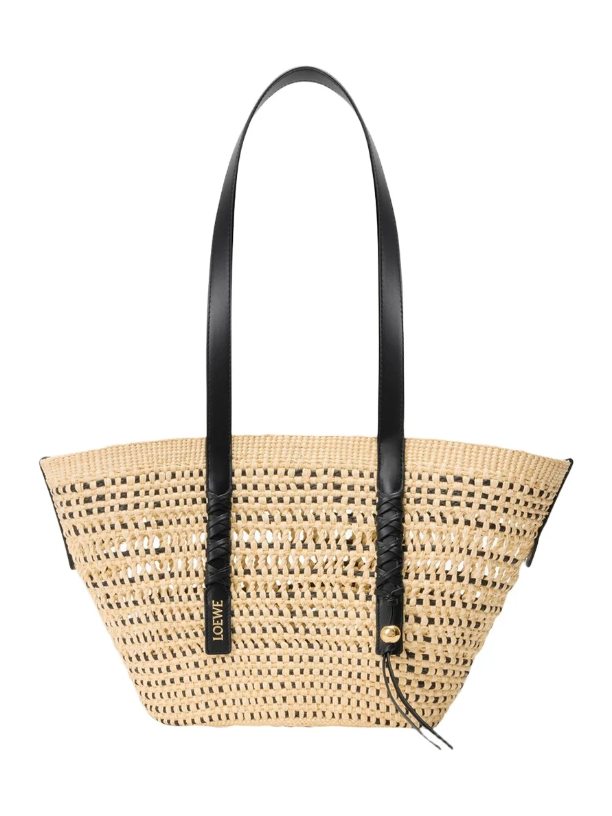 x Paula's Ibiza Braid Medium Woven Basket Tote Bag