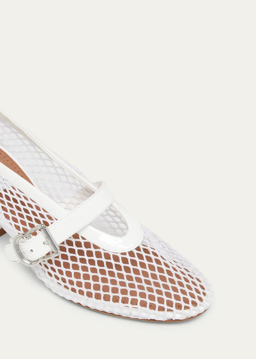 ALAÏA 55mm Fishnet Ballerina Pumps | Thumbnail 3 ALAÏA 55mm Fishnet Ballerina Pumps | Thumbnail 3