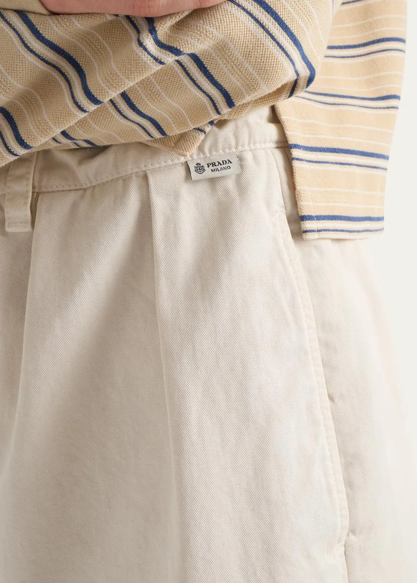 Prada Old Gabardine Cotton Bermuda Shorts | Thumbnail 5