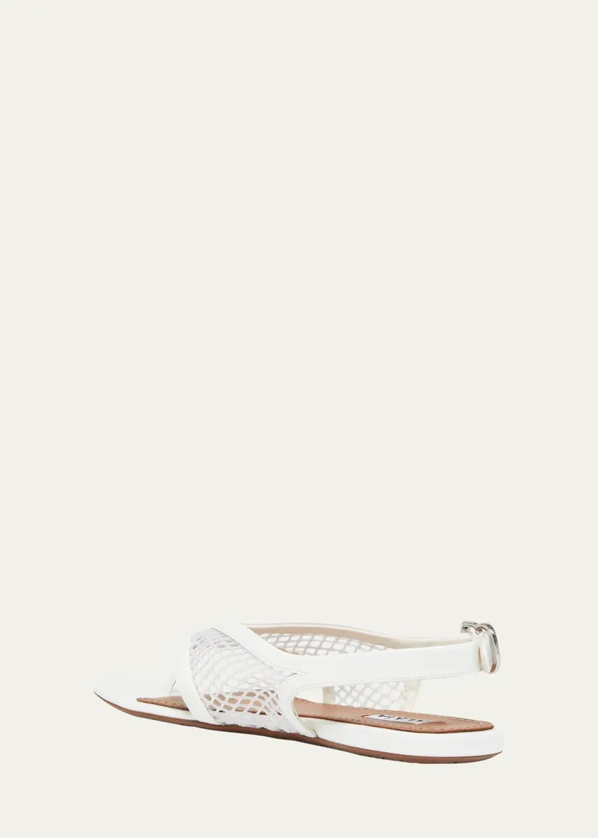 ALAÏA Fishnet Patent Leather Flat Thong Sandals | Thumbnail 2 ALAÏA Fishnet Patent Leather Flat Thong Sandals | Thumbnail 2