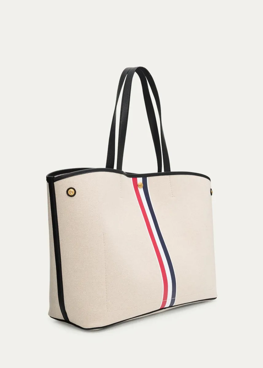 Thom Browne Tricolor-Striped Canvas Tote Bag | Thumbnail 3 Thom Browne Tricolor-Striped Canvas Tote Bag | Thumbnail 3