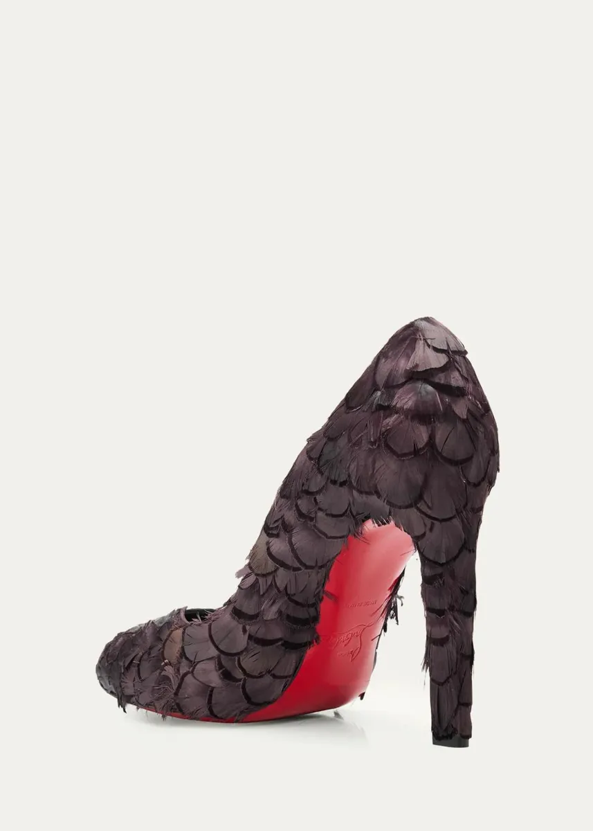 Christian Louboutin 100mm Fanny Silk Feather Pumps | Thumbnail 4 Christian Louboutin 100mm Fanny Silk Feather Pumps | Thumbnail 4