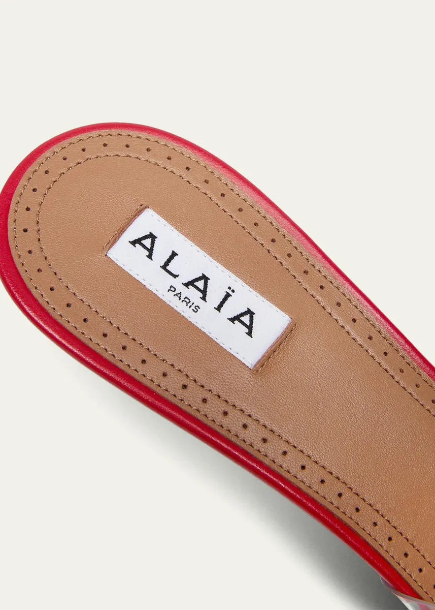 ALAÏA 55mm Bloom Leather Transparent Mule Pumps | Thumbnail 2