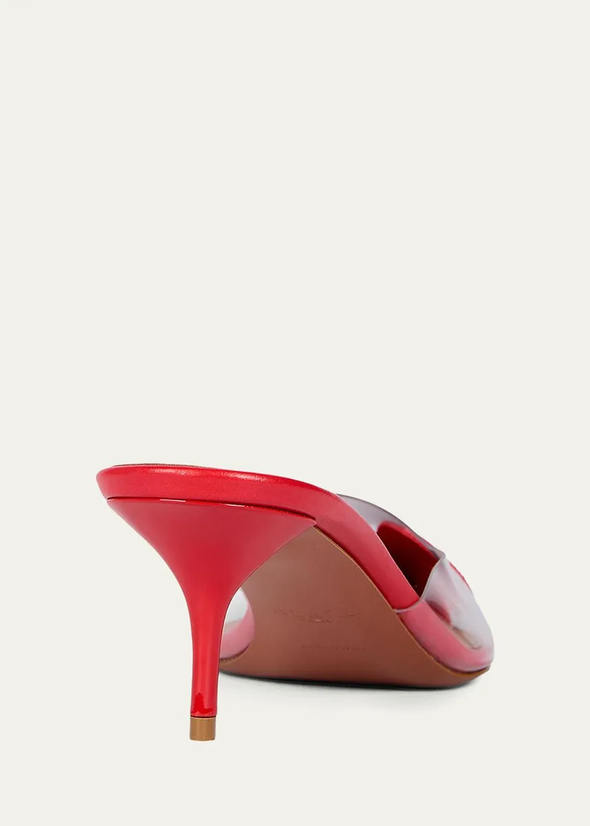 ALAÏA 55mm Bloom Leather Transparent Mule Pumps | Thumbnail 3