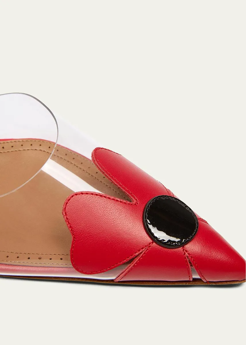 ALAÏA 55mm Bloom Leather Transparent Mule Pumps | Thumbnail 4